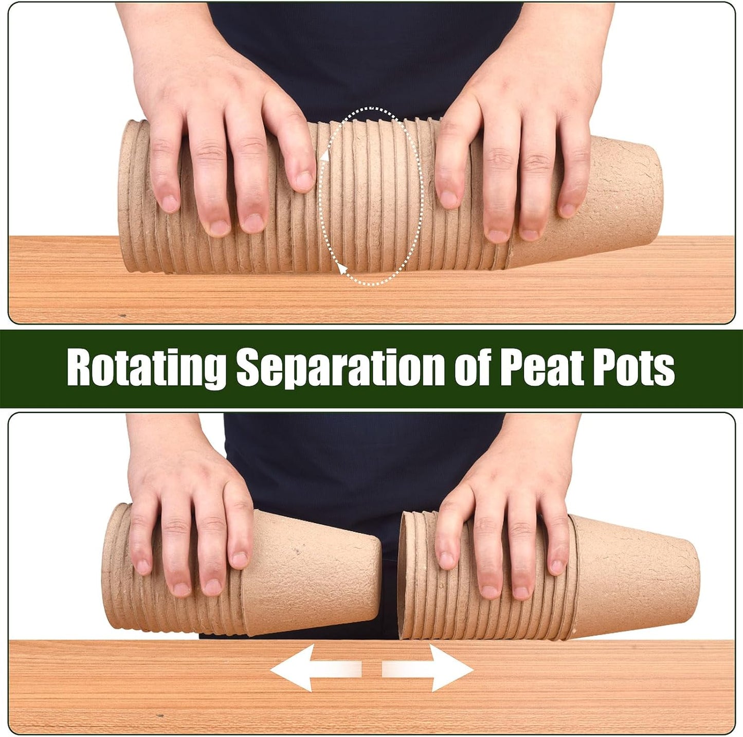 4 Inch Peat Pots, 50PCS Biodegradable Plant Starting Pots Round Nursery Pot, Garden Germination Nursery Pot Bonus 20 Plant Labels (4 Inch, 50P)