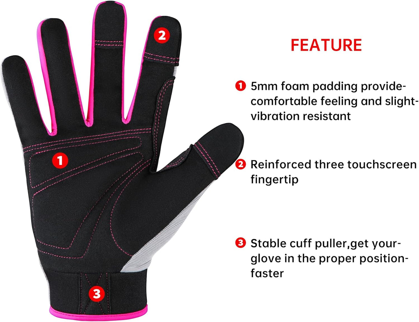 DULFINE Work Gloves for Women,Flexible Breathable Fit-Padded Knuckles & Palm,Touch Screen,Ideal for Gardening Yardwork Warehouse