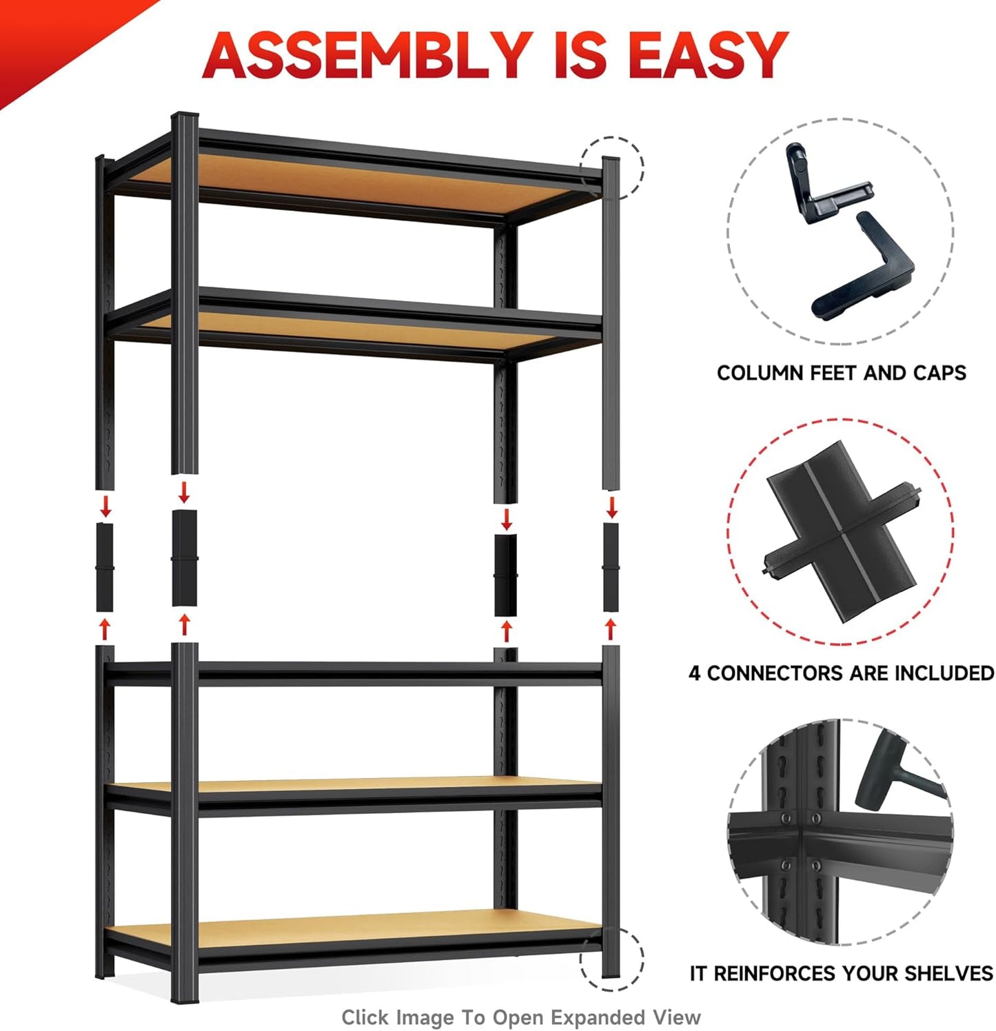 5-Tier Adjustable Heavy Duty Metal Storage Shelves Unit, 72" Tall Garage Shelving Rack for Basement, Kitchen, Office, Warehouse & Pantry - Versatile Metal Shelving Organizer