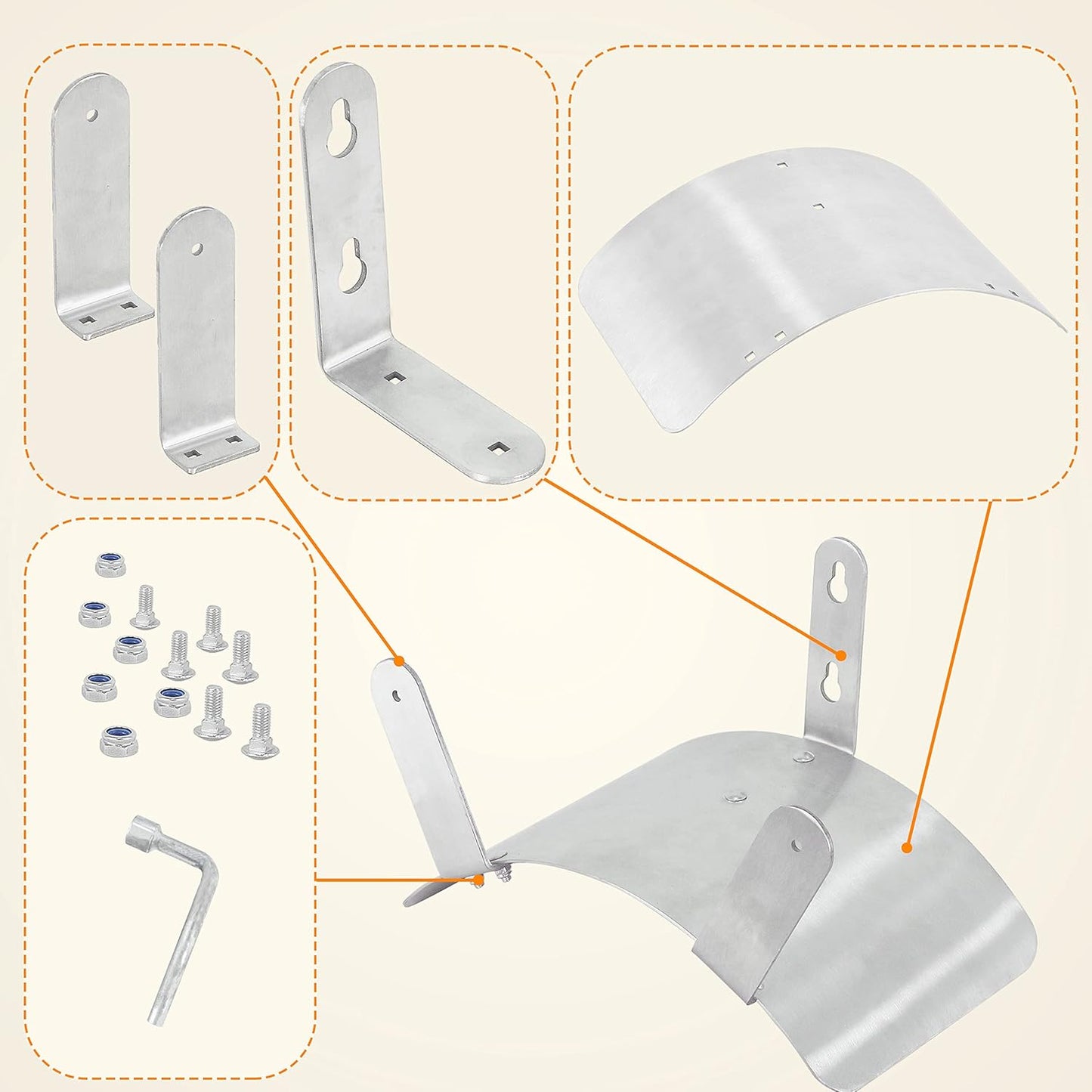 Gardzen Stainless Steel Hose Holder, Wall Mount Garden Hose Bracket Hanger for Outside