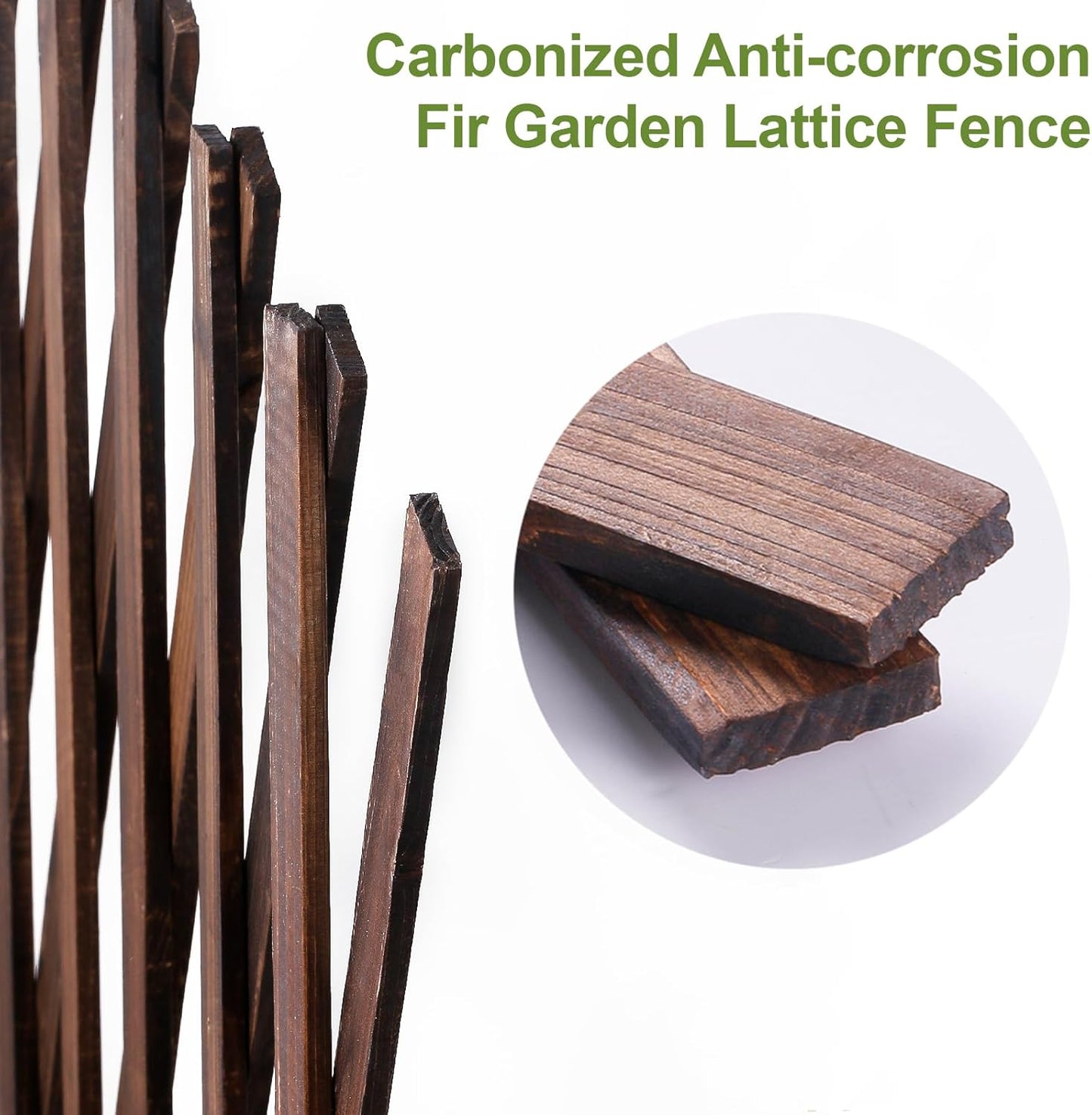 2 Pcs Expandable Garden Trellis, 38" x 89" Large Wooden Lattice Fence Wall Panel Lattice Trellis for Climbing Plants Outdoor Ivy Vine Rose Clematis for Garden Patio Room Decor (2)