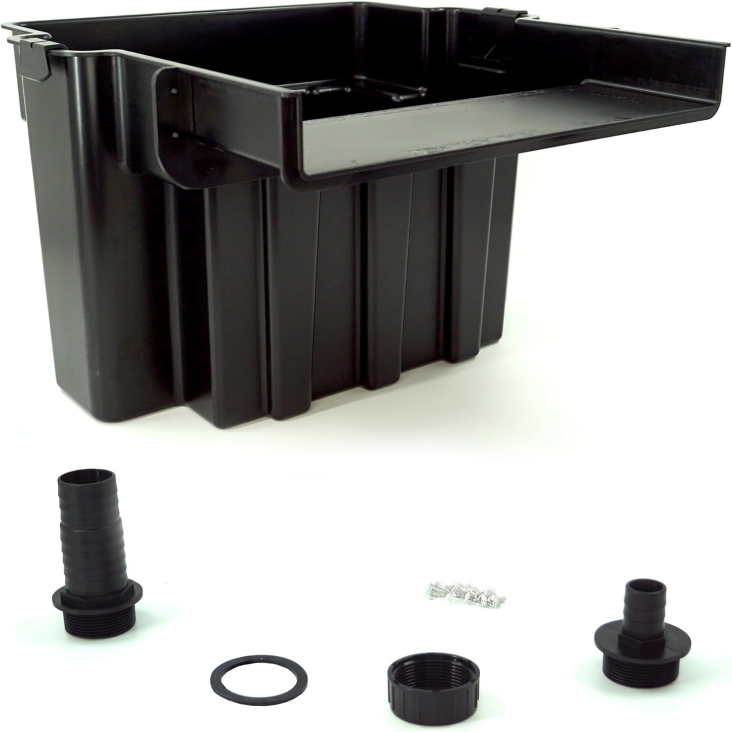 HALF OFF PONDS 16-Inch Filtering Waterfall Spillway Kit for Ponds and Waterfall Streams up to 4,000 gallons. Includes 2,100 GPH (144w) Pump, Waterfall Box, Filter Media, and 12.5 FT Tubing.