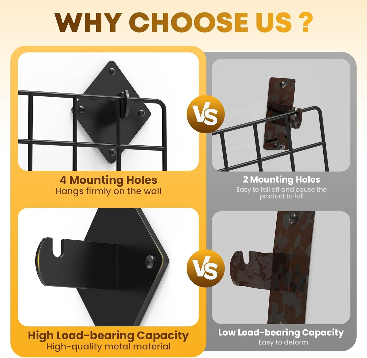 Gridwall Mount Brackets with Screws, Grid Wall Mount Trellis Brackets, 12 Pcs Grid Wall Accessory, Black Grid Wall Mount for Wire Grid Panel Clothing Store Cloakroom Retail Display Wall