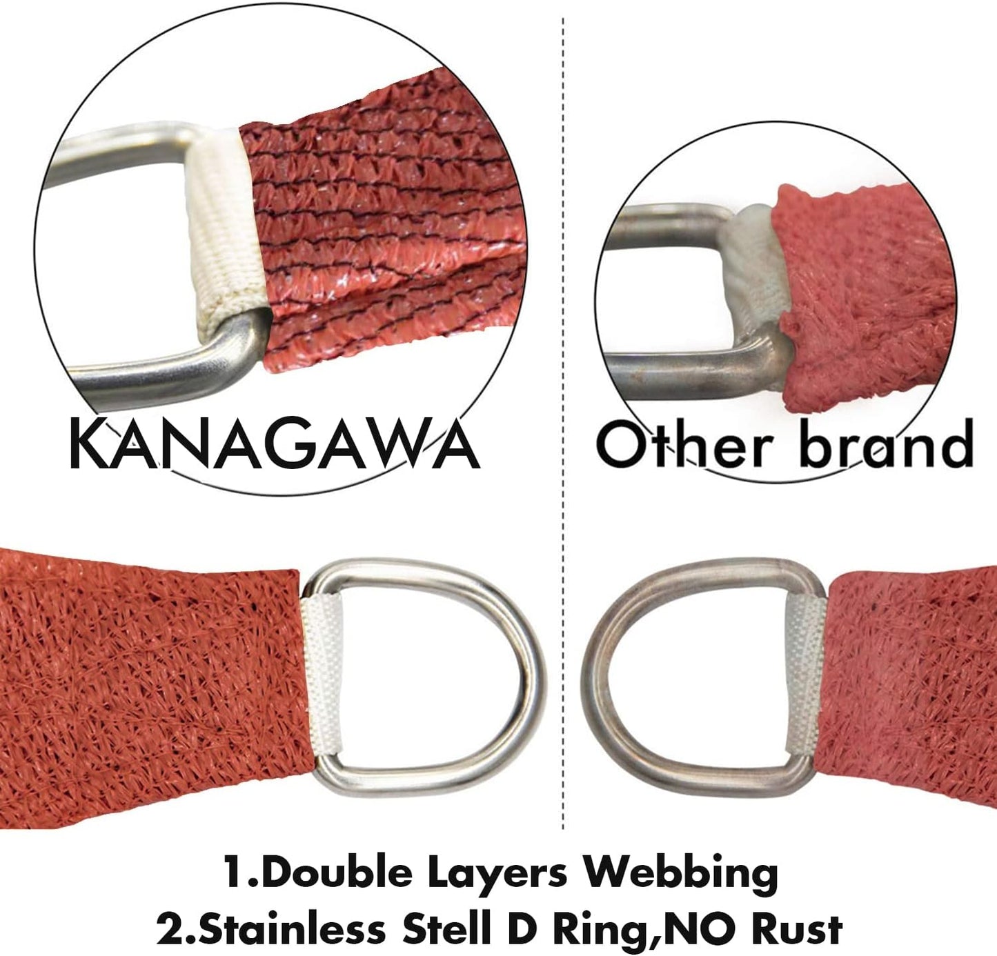 KANAGAWA 20'X24' Rust Red Custom Size Sun Shade Sail Rectangle UV Block Canopy Cover for Patio Backyard Lawn Garden Outdoor (Customized Available)