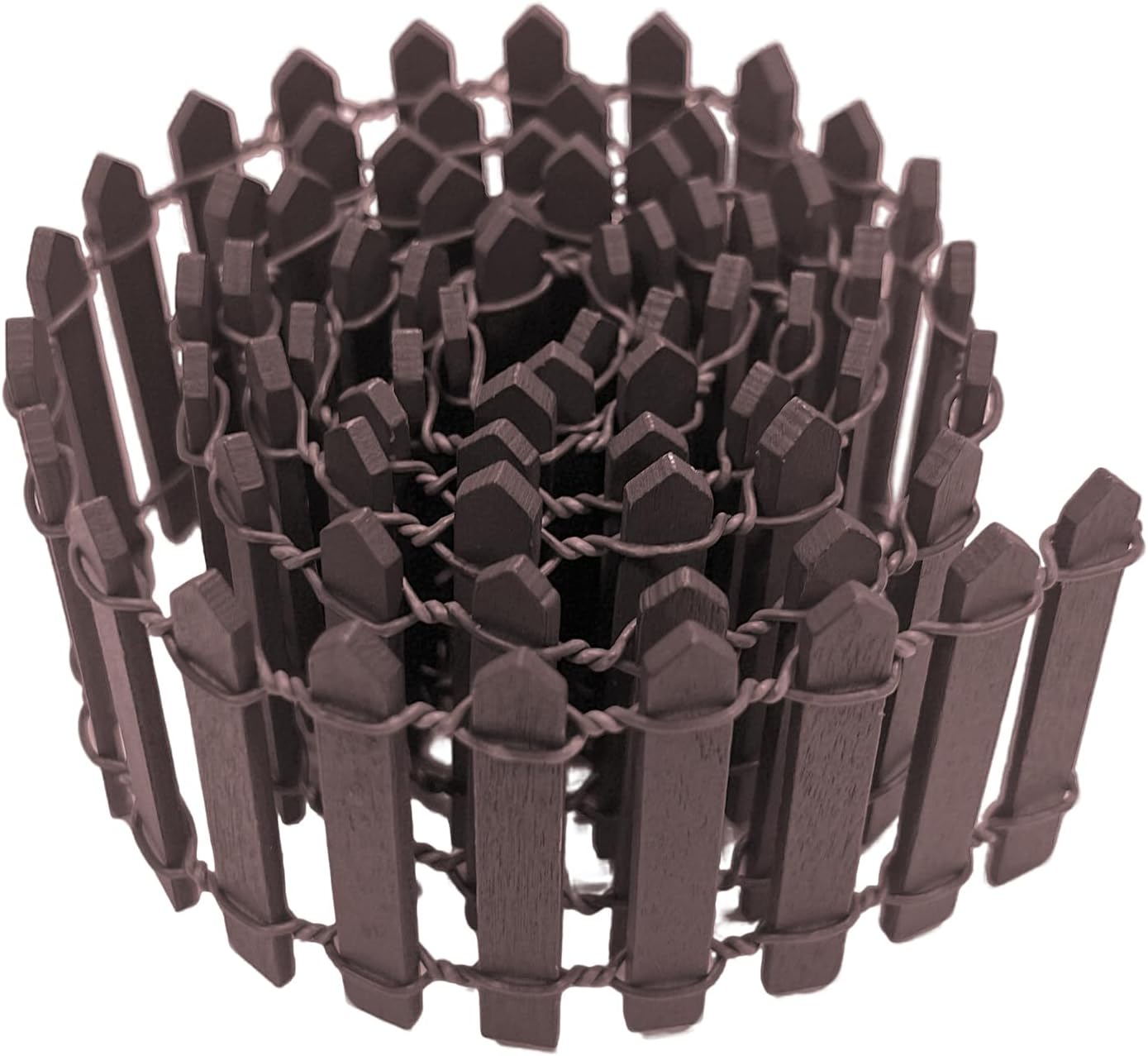 35 Inches Mini Fairy Garden Fence DIY Small Wood Decorative Picket Fence Micro Landscape Miniature Ornaments for Dollhouse, Crafts, Diorama Project, Plant Pot, Brown