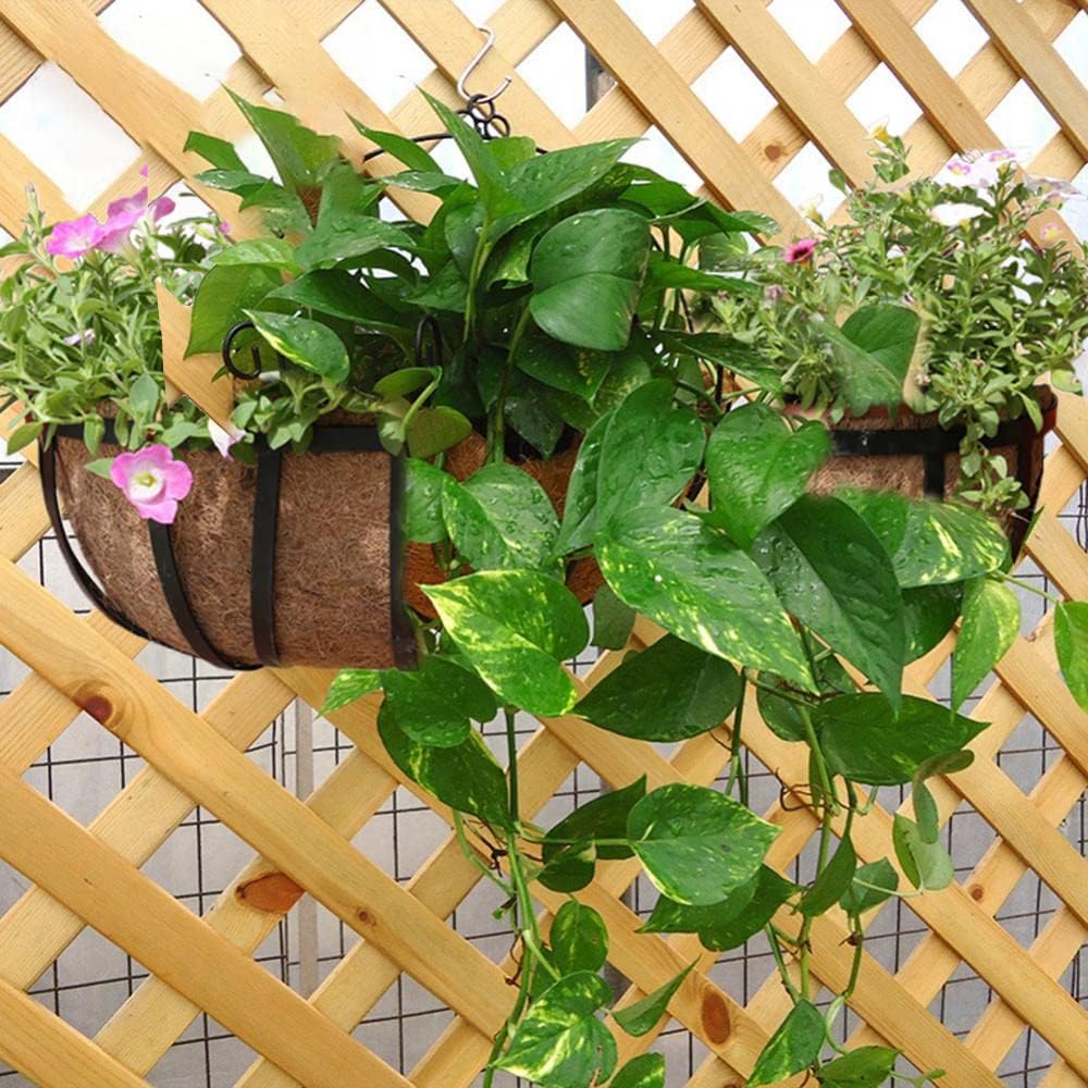 2-Pack Coconut Liners for Planters 30 inch, Half-Moon Shape Window Box Liners Coconut Planter Liners Replacement, Trough Coco Liners for Planters Flower Baskets