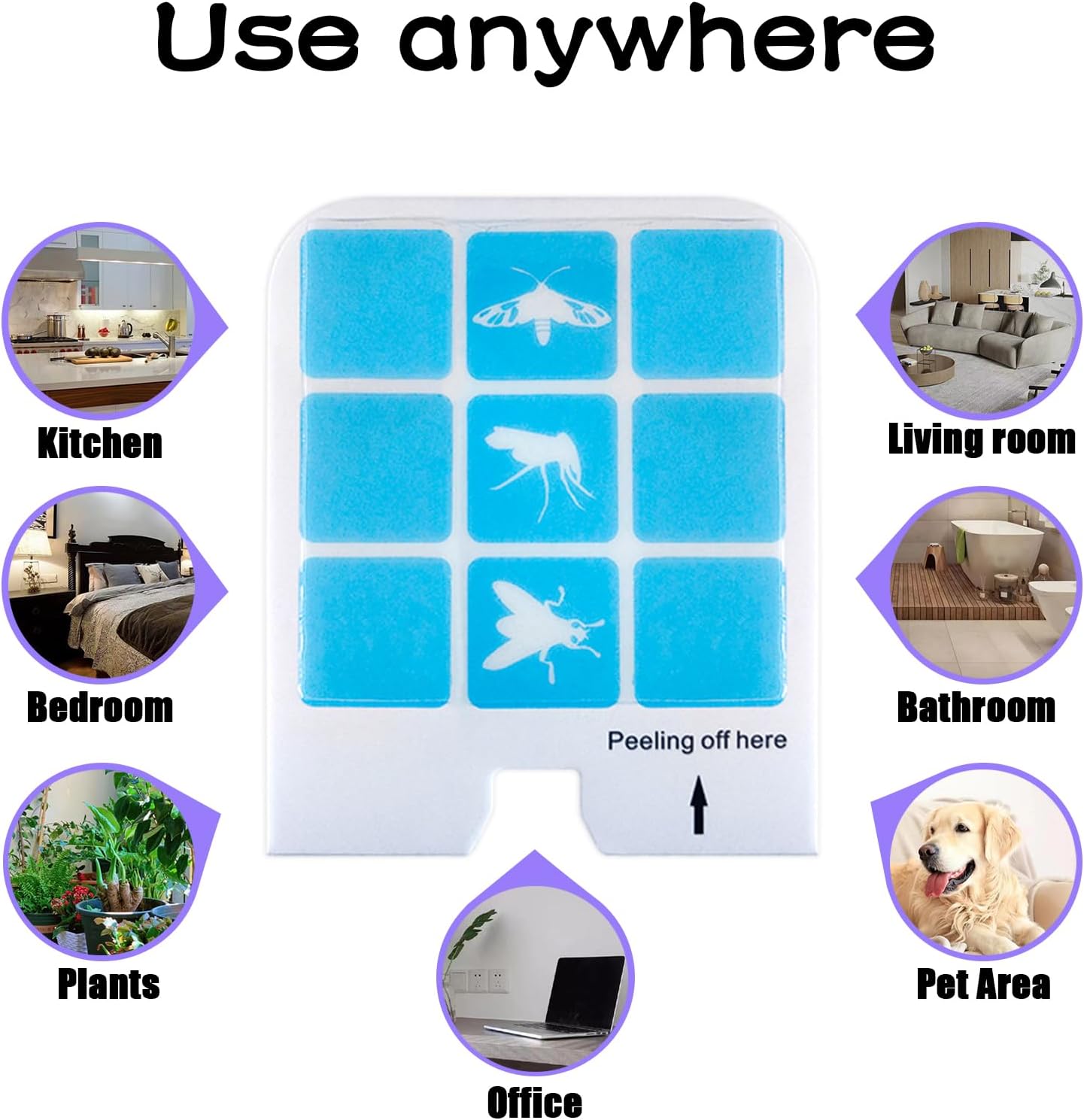 22 Pcs Refill Glue Cards Compatible with Safer Home SH502, SH503 Indoor Fly Trap and Dynatrapp DT3005W Plug-in Bug Light Trap