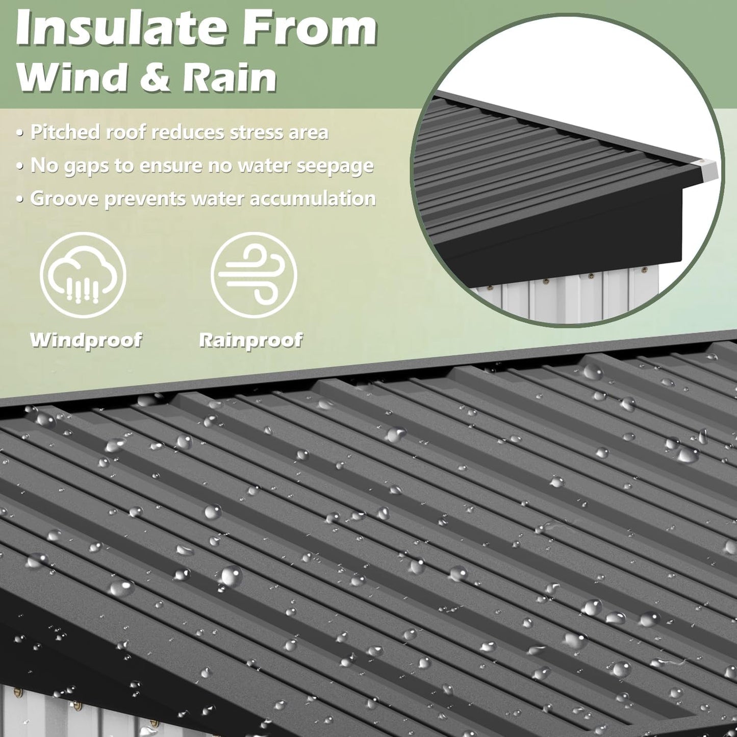 Devoko Outdoor Storage Shed 5 x 3 FT Lockable Metal Garden Shed Steel Anti-Corrosion Storage House with Single Lockable Door for Backyard Outdoor Patio (White)