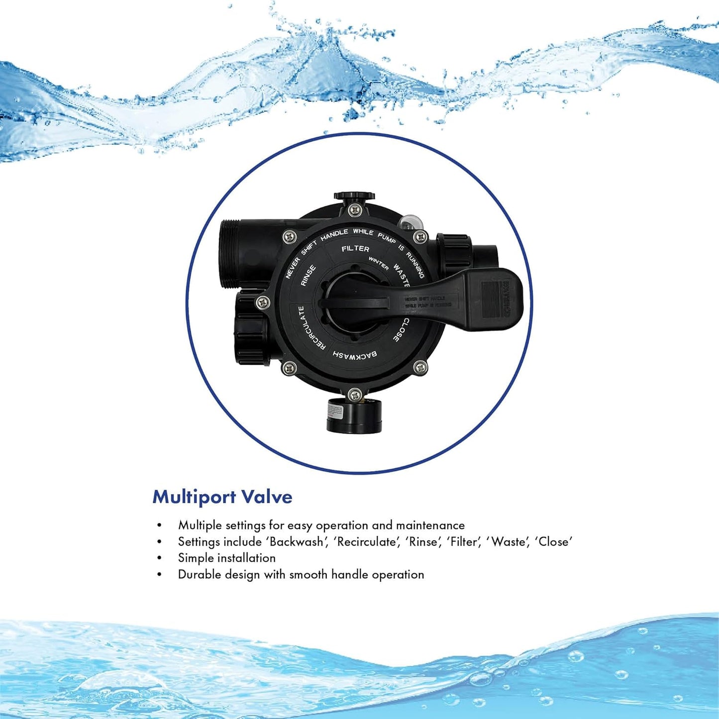 HALF OFF PONDS Simply Clear Koi Pond Filter System with 2HP Blower – Filters Ponds Up to 10,000 Gallons – Bio Comb Media, 6-Way Valve, Pressure Gauge - Mechanical & Biological Filtration