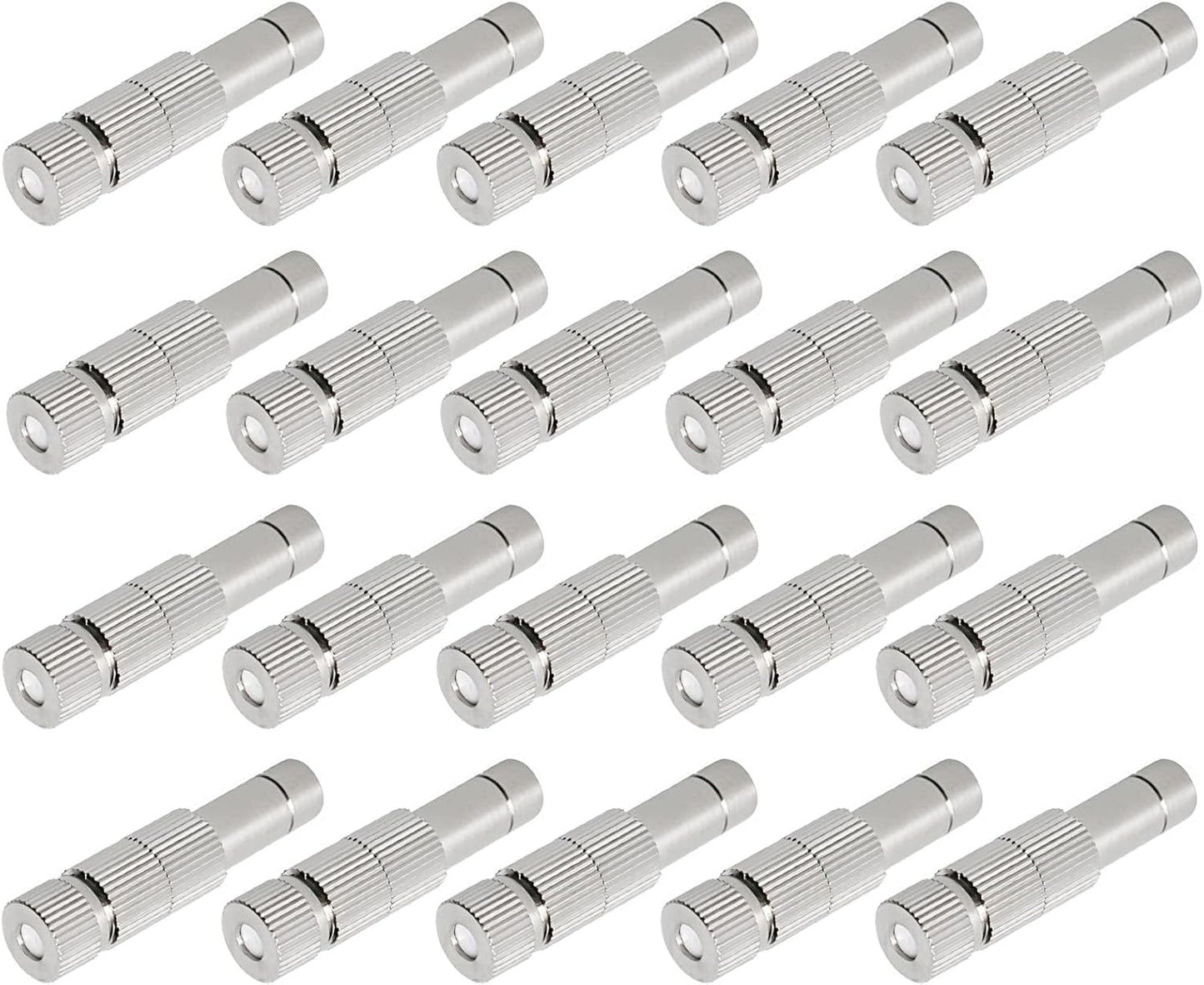 20pcs Brass Mister Nozzles, 6mm Misting Nozzles for Outdoor Cooling System, Landscaping, Air Humidification, Greenhouse Irrigation (with Filter, 0.02"/0.5mm Orifice)