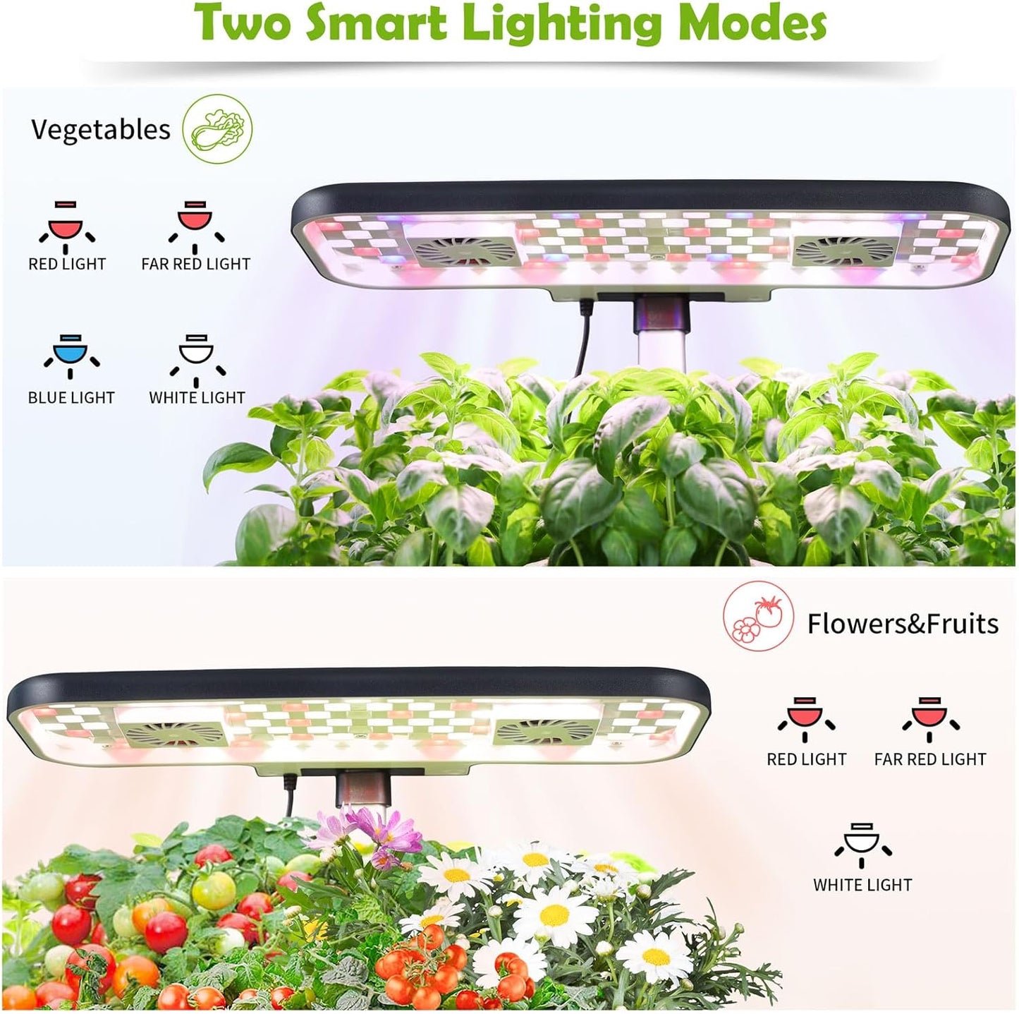 Indoor Gardening 17 Pods Hydroponics Growing System Kit Smart Lighting Setting, Herb Garden Planter with Full Spectrum Grow Light Provides Year Round Harvest - Black