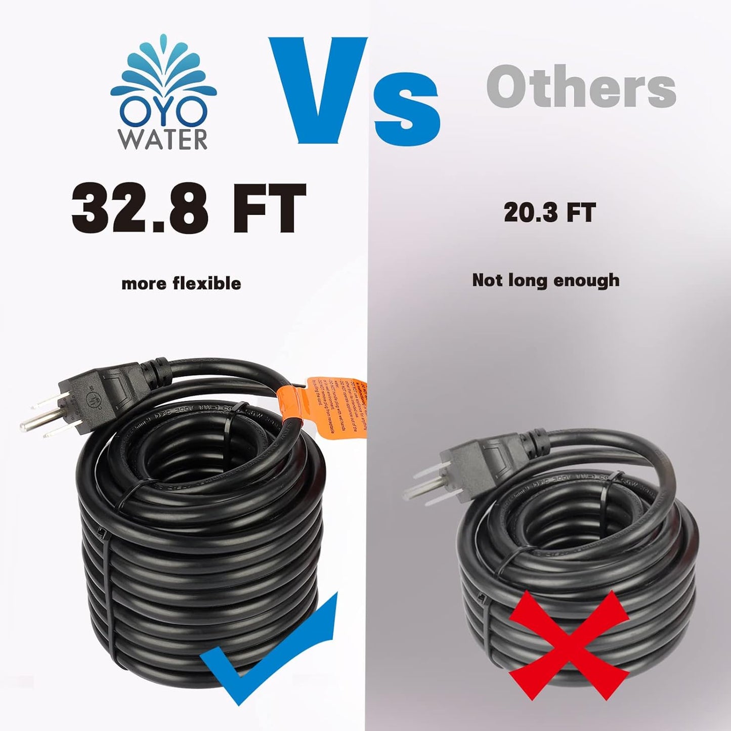 OYO WATER Outdoor Extra Large 13800gph-1100W 32.8FT Pond Water-fall & Kio Fish Fountain-s& Garden Pump Submersible IPX8:Long 32.8FT Cord Smart-er&Quieter Duck&Yard&Patio Ponds Pumps,1 Barrier Pump Bag