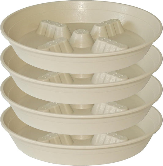 4 Pack Plant Saucer 8 inch, 10 12 14 17 inch, Plant Stand Plastic Plant Saucers for Indoors Outdoor, Heavy Duty Flower Planter Drip Trays for Pots, Pot Saucers for Plants, Grow Bags Saucers