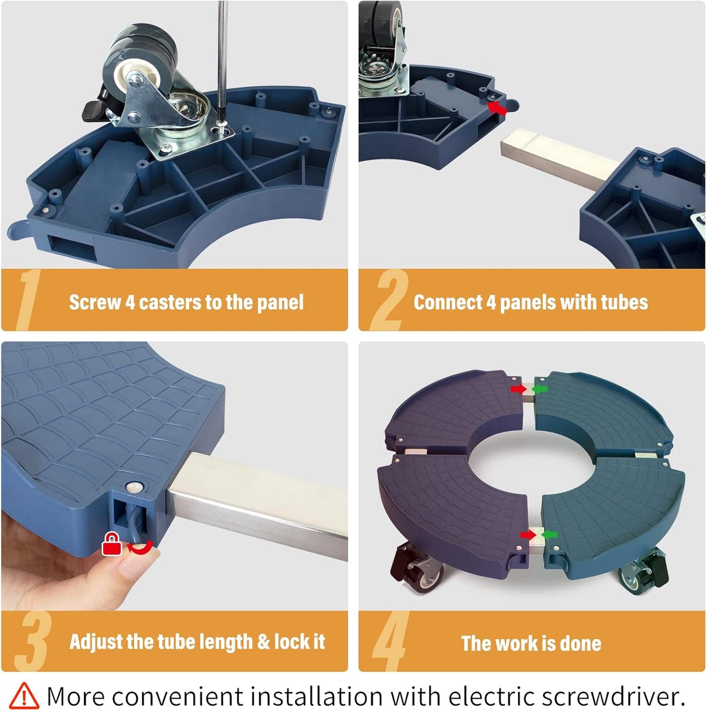 2 Pack Rolling Plant Stand with Wheels,15-21’’Adjustable Heavy Duty Plant Caddy with Wheels for Indoor Outdoor Planter Dolly Lockable