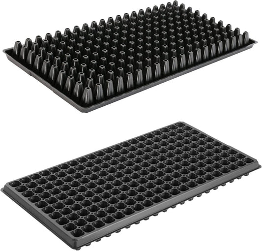 200 Cell Plug Tray, 10pcs-Pack Thick Durable Seed Starter Flats Vegetable Fruit Seeds Seedling Plastic Plug Farmer Nursery Trays Propagation