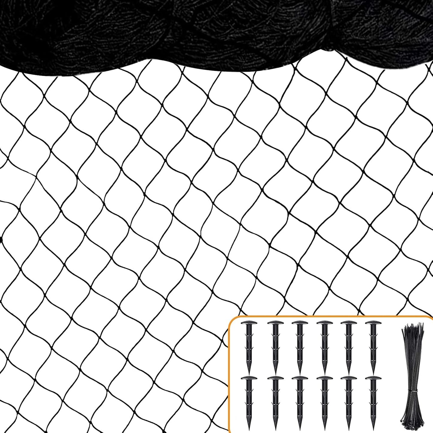 Bird Netting 50ft x 100ft, Heavy Duty Garden Net 1 inch Mesh Nylon Nettings for Chicken Coop Roof, Poultry Netting Deer Fence Trellis Net for Fruits Trees Plants