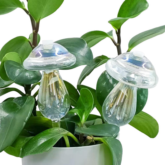 2 Pcs Glass Self Watering Globes, Iridescent Automatic Plant Waterer Bulbs Devices for Indoor & Outdoor Plants, Slow Release Watering Devices System for Various Plants (Top-Fill 2pcs)