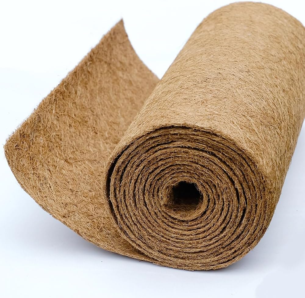 Coco Liner Roll, Yarrdfir 12x40 inch Natural Coconut Liners for Planter Flower Basket, Reptile Carpet, Natural Coconut Fiber mat, Garden Decoration, Animal pet pad