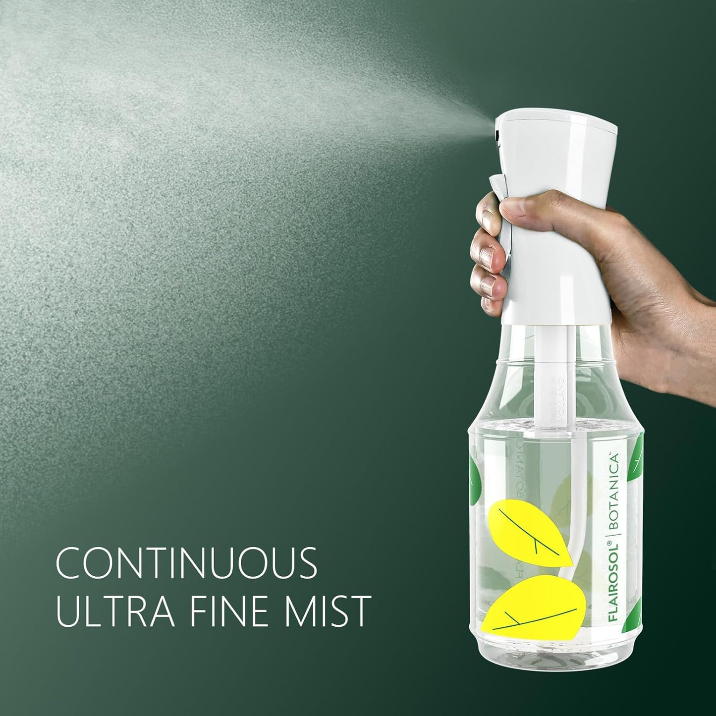 FLAIROSOL Botanica Plant Mister Spray Bottle, 24oz / 700 ML Water Spray Bottle for Plants, Continuous Ultra Fine Mist, Leakproof Refillable Mist Sprayer for Gardening, Flowers, Houseplants