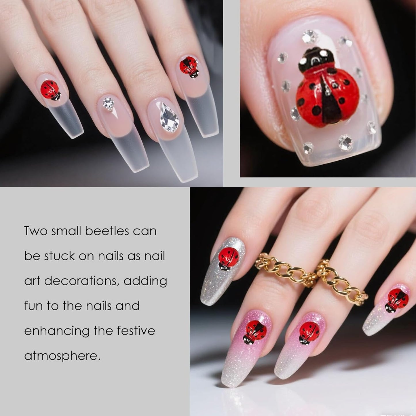 150PCS Mini Luminous Ladybug Miniature Figurines,Glow in Dark Resin Animals Ladybug Figures Fairy Garden Decor,for DIY Craft Cloth Cake Topperr and Creative Play