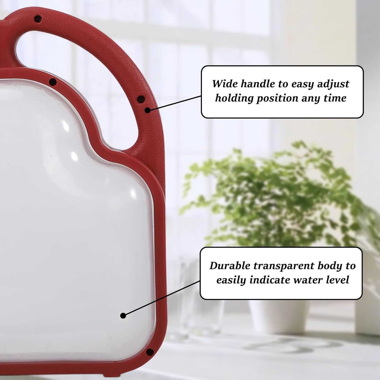 3L Foldable Transparent Plastic Watering Can, 0.8 Gallons, Long Spout, Ergonomic Compact Design, Ideal for Indoor and Outdoor Gardening.(Maroon)