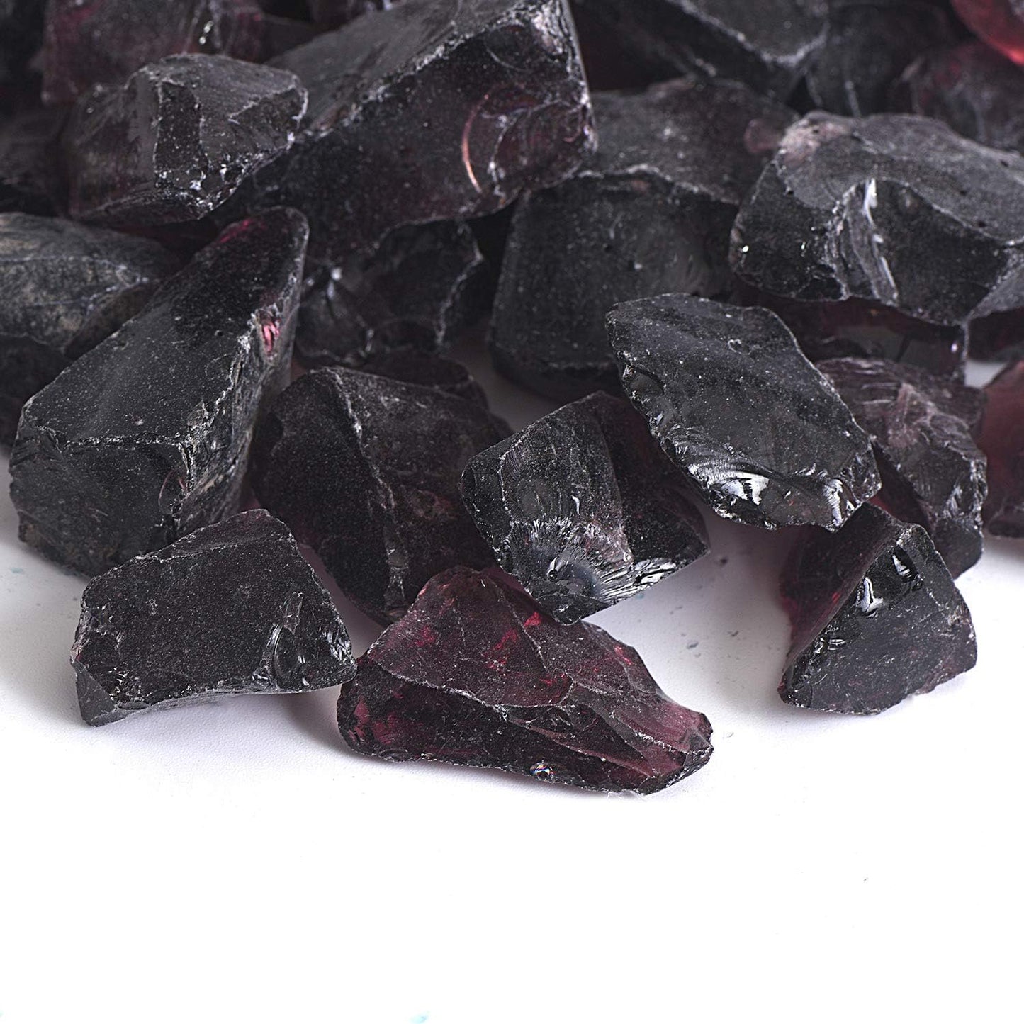 High Luster Reflective Fire Glass Gravel,Fire Gems,Fire Drops,Fire Glass Pebbles Stones Beads Chips for Fire Pit Fish Tank Aquarium Garden,1-2cm,540g/1.19lb (Grape)