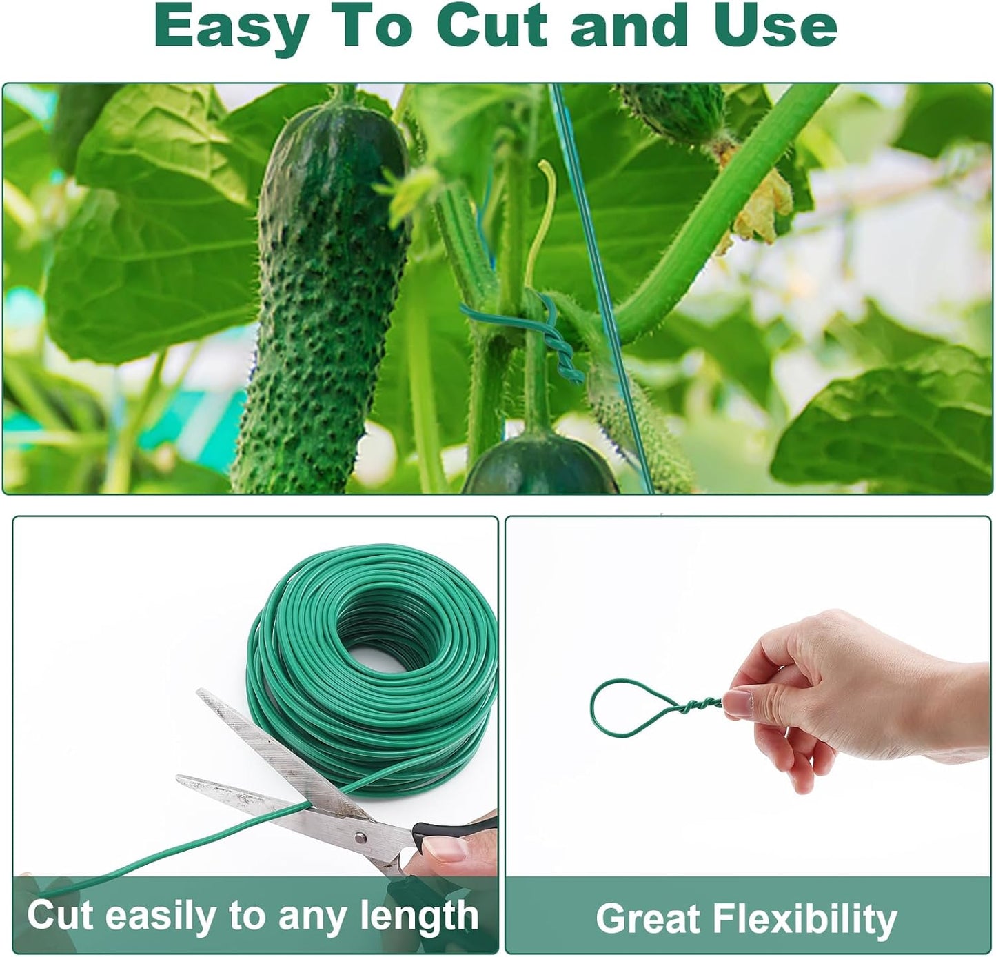 YDSL 88 feet Garden Flexible Wire, 3Pcs Soft Twist Plant Ties for Plant Vines and Office Organization (Diameter - 3MM)