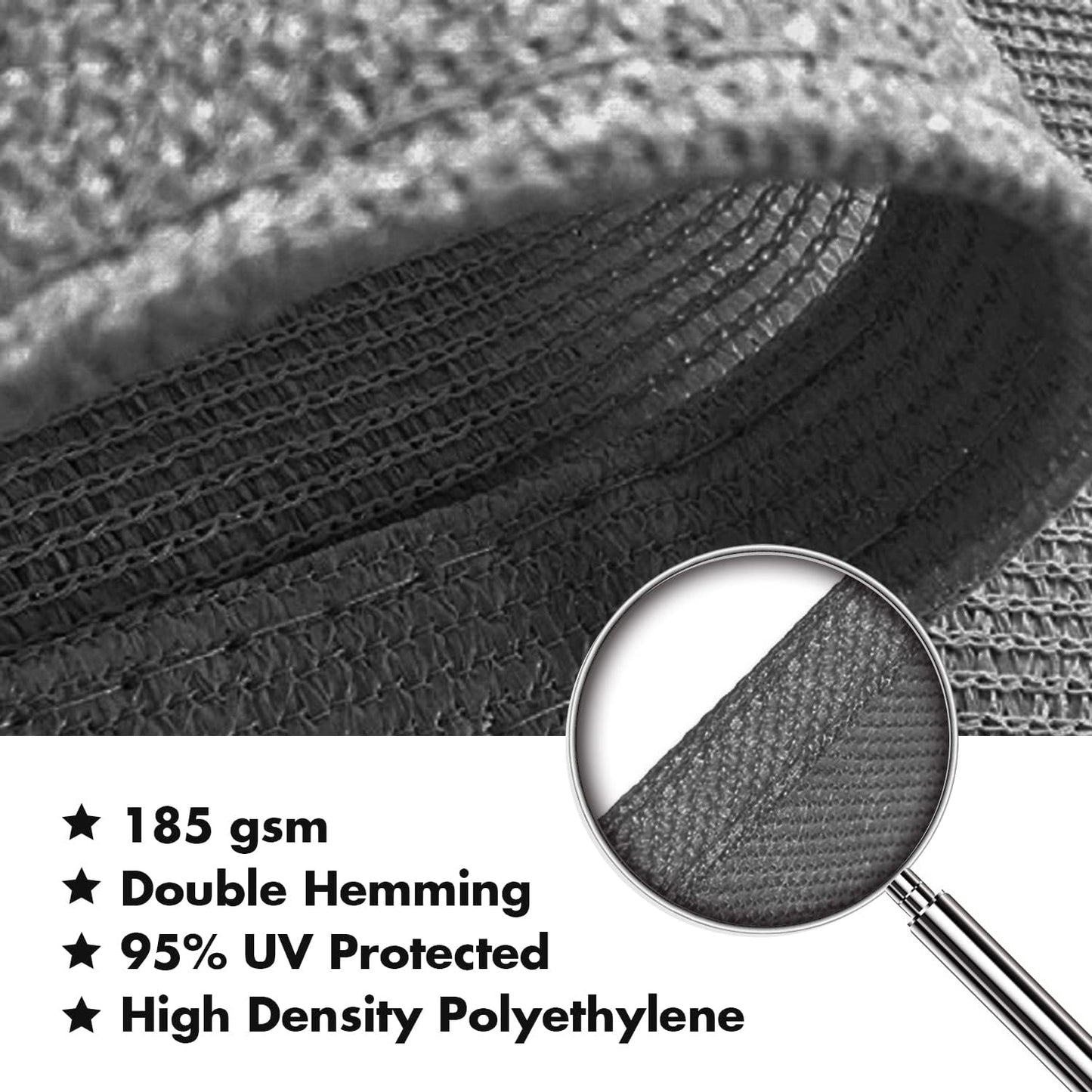 KANAGAWA 10'X15' Dark Gray Custom Size Sun Shade Sail Rectangle UV Block Canopy Cover for Patio Backyard Lawn Garden Outdoor (Customized Available)