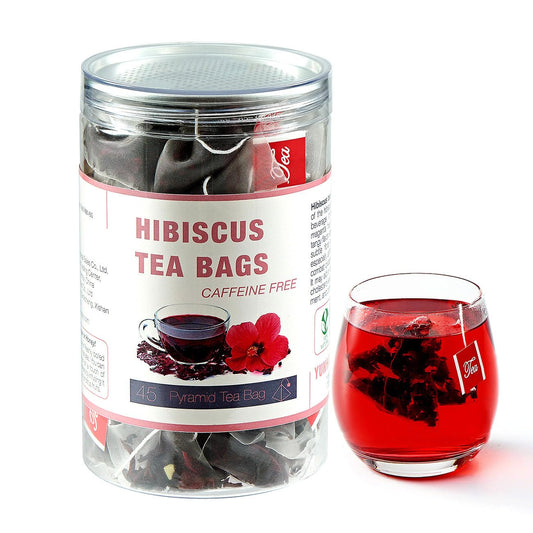 45 Hibiscus Tea Bags - Dried Hibiscus Flower Tea - Natural Edible Herbal Roselle Rosehip Tea (Flor de Jamaica) - Caffeine-Free, Gluten-Free, Non-GMO