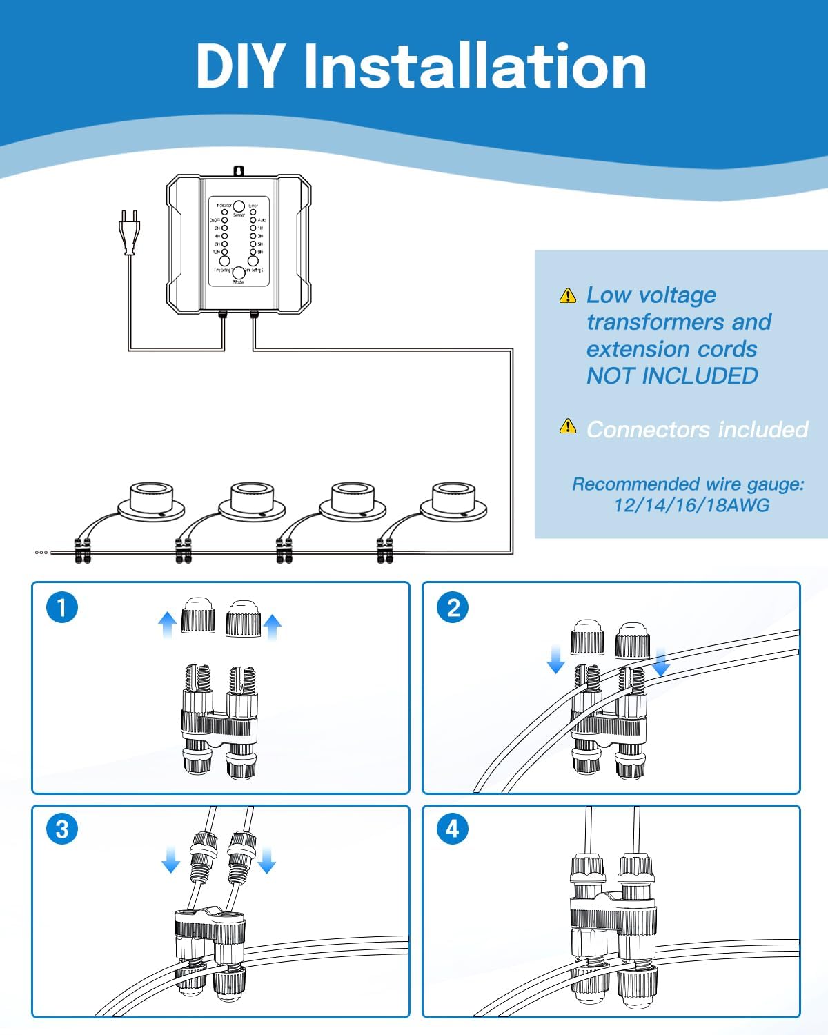 HIBOITEC Pond Lights 3W LED IP68 Waterproof Underwater Lights with UL Cord Warm White 2700K Low Voltage Landscape Lighting for Backyard Water Fountain Pool Compatible 12-24V AC/DC 1Pack
