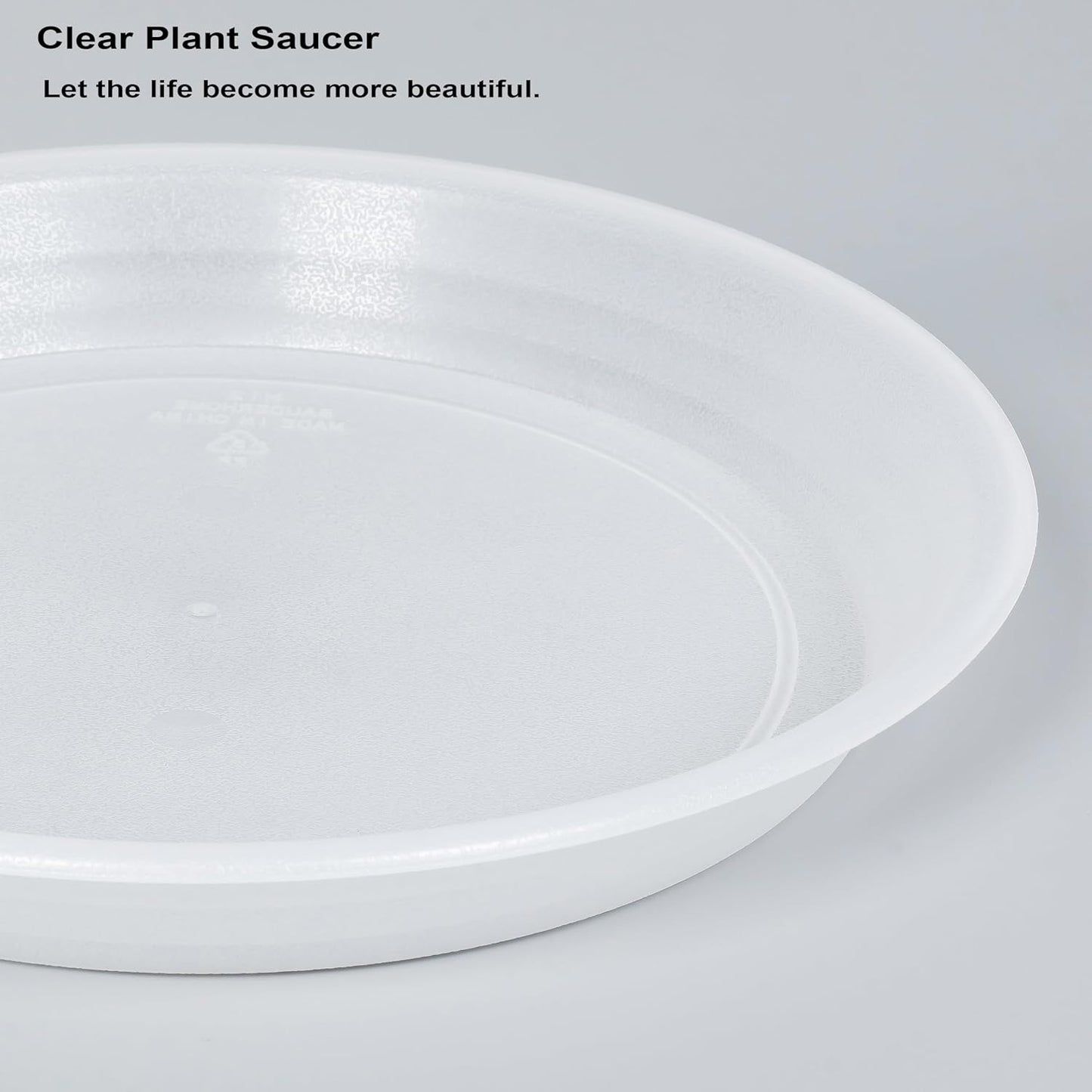 2 Pack Clear Plant Saucer Drip Tray 11 12 inch, Pot Base for Plants Indoor, Plastic Flower Planter Saucers and Drip Trays for, Heavy Durable Plant Plate Water Catcher (12", Clear)