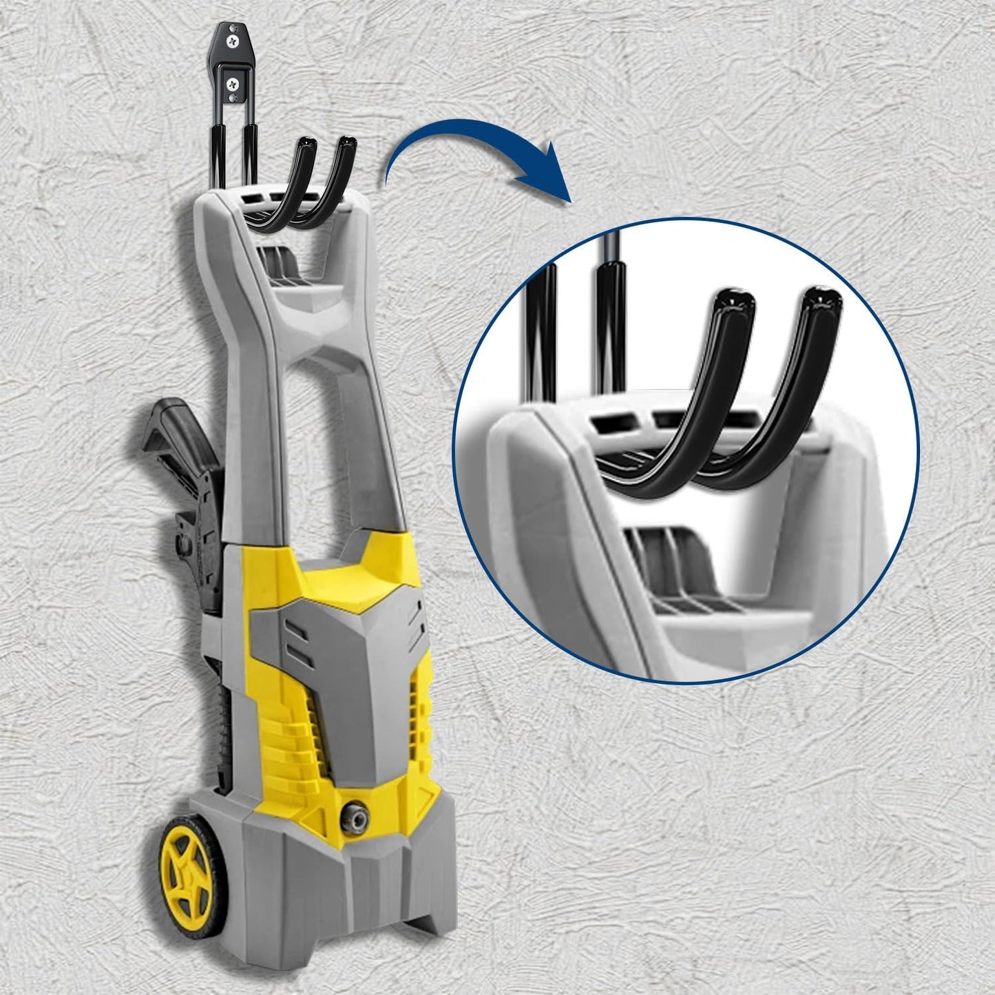 3-H Large Garden Hose Holder Wall Mount 4 Pack,Solid Steel Hose Hanger,Water Hose Holders for Outside,Perfect for Hanging Outdoor Air Hose,Ropes,Pipes,Garden Tools,Ladders,Bikes,Bulk Items(Black)