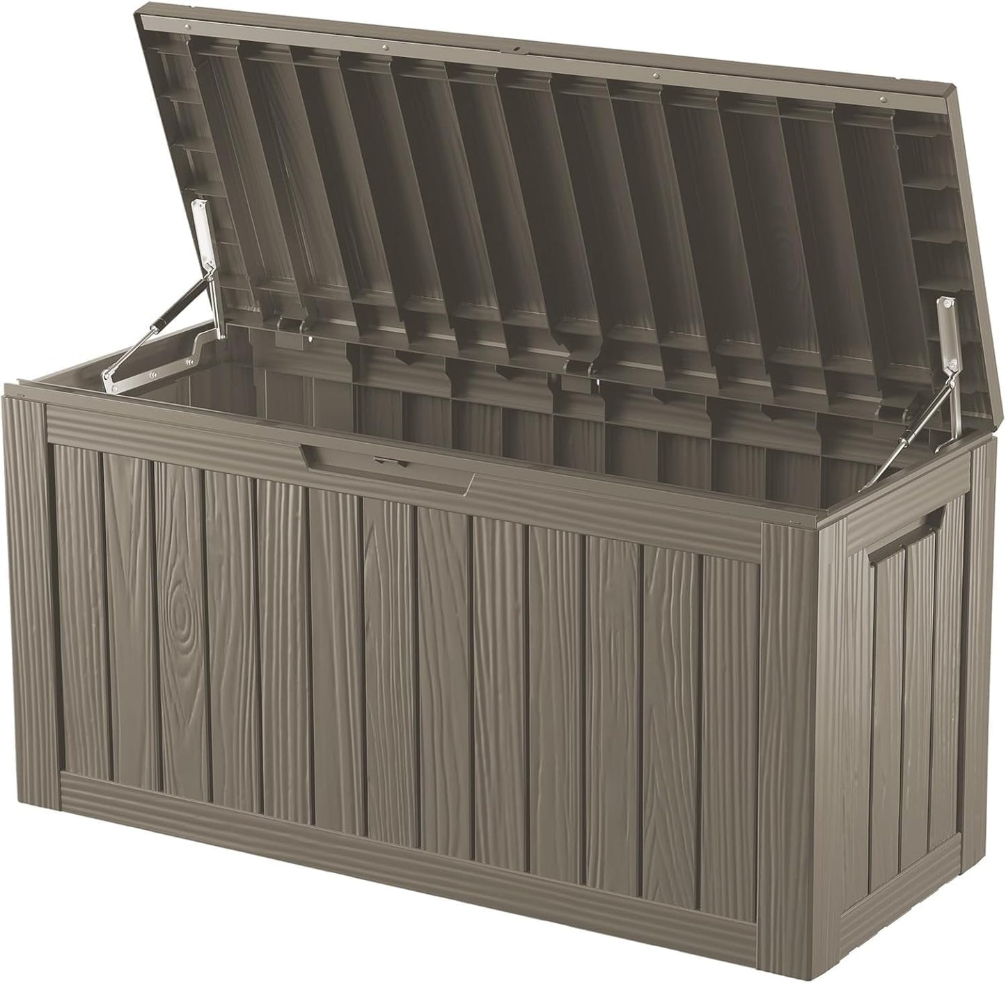 80 Gallon Waterproof Deck Storage - Compact Patio Storage Box & Pool Deck Box, All-Weather Resin Chest with Lock for Cushions & Tools, UV-Resistant, Slate Grey