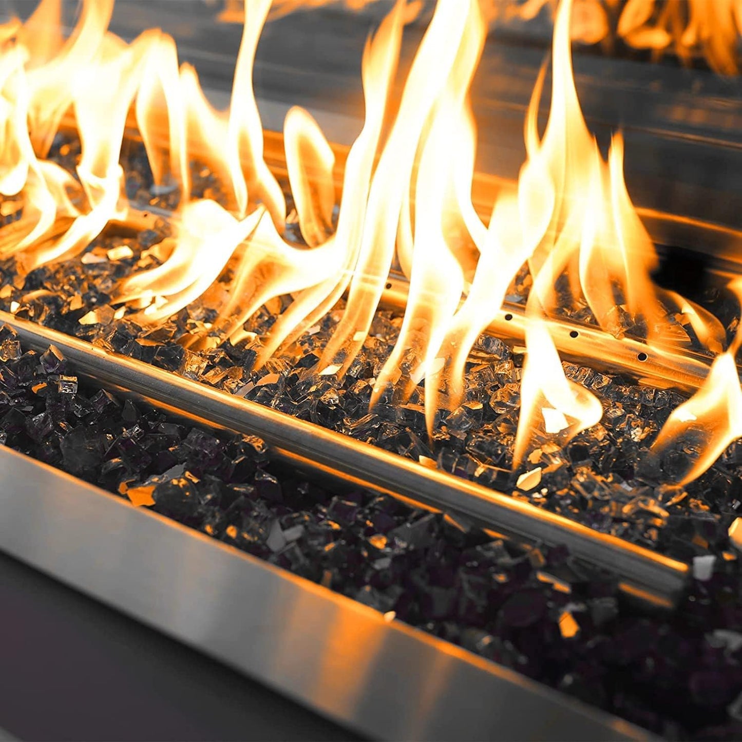 Mr. Fireglass 10 Pounds Fire Glass - 1/2 Inch High Luster Reflective Tempered Glass Rocks for Fireplace Fire Pit Table and Landscaping, Onyx Black