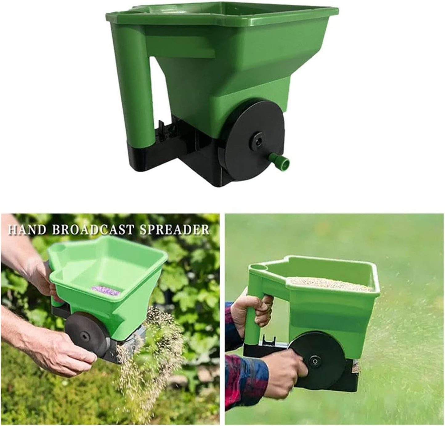 Handheld Grass Seed & Fertilizer Spreader,Portable Manual Lawn and Garden Planting Tool, Reusable Seeder for for Small Farm Garden Lawn Seeding