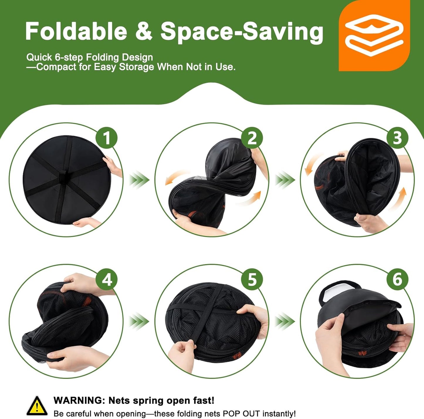 Desy & Feeci Herb Drying Rack-2ft Diameter 8 Layer Folding Mesh Hanging Basket Dryer Net with Zippers for Seeds Flowers Buds Plants Garden Outdoor Bumper Harvest(D24xH31 inch)