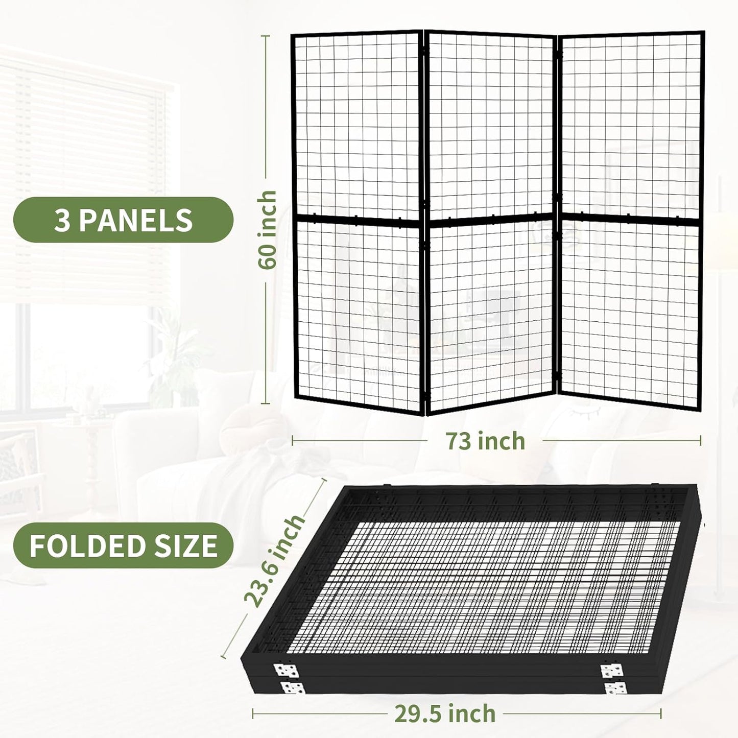 Foldable Gridwall Display Panel - 3 Pack of 2x5 Ft Heavy Duty Z Unit Wire Grid Wall Panels for Retail Store, Trade Show, Pop Up Shop, Versatile Merchandiser Display