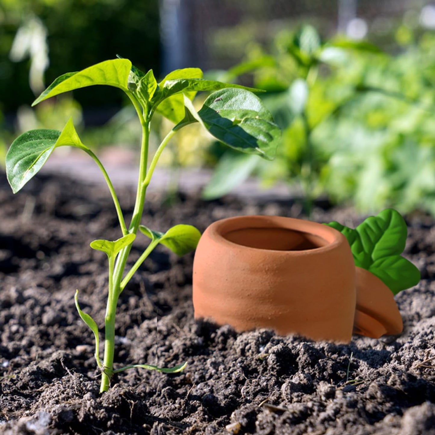 4 pcs Terracotta Watering Spikes - Automatic Self-Watering Stakes, Vacation Plant Waterer for Wine Bottle, Perfect for Indoor & Outdoor Plants