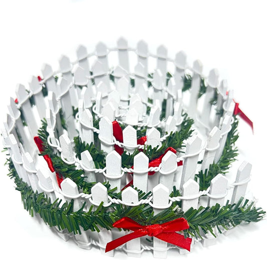 35 Inches Mini Fairy Garden Fence DIY Christmas Small Wood Decorative Picket Fence Micro Landscape Miniature Ornaments for Dollhouse, Crafts, Diorama Project, Plant Pot, White