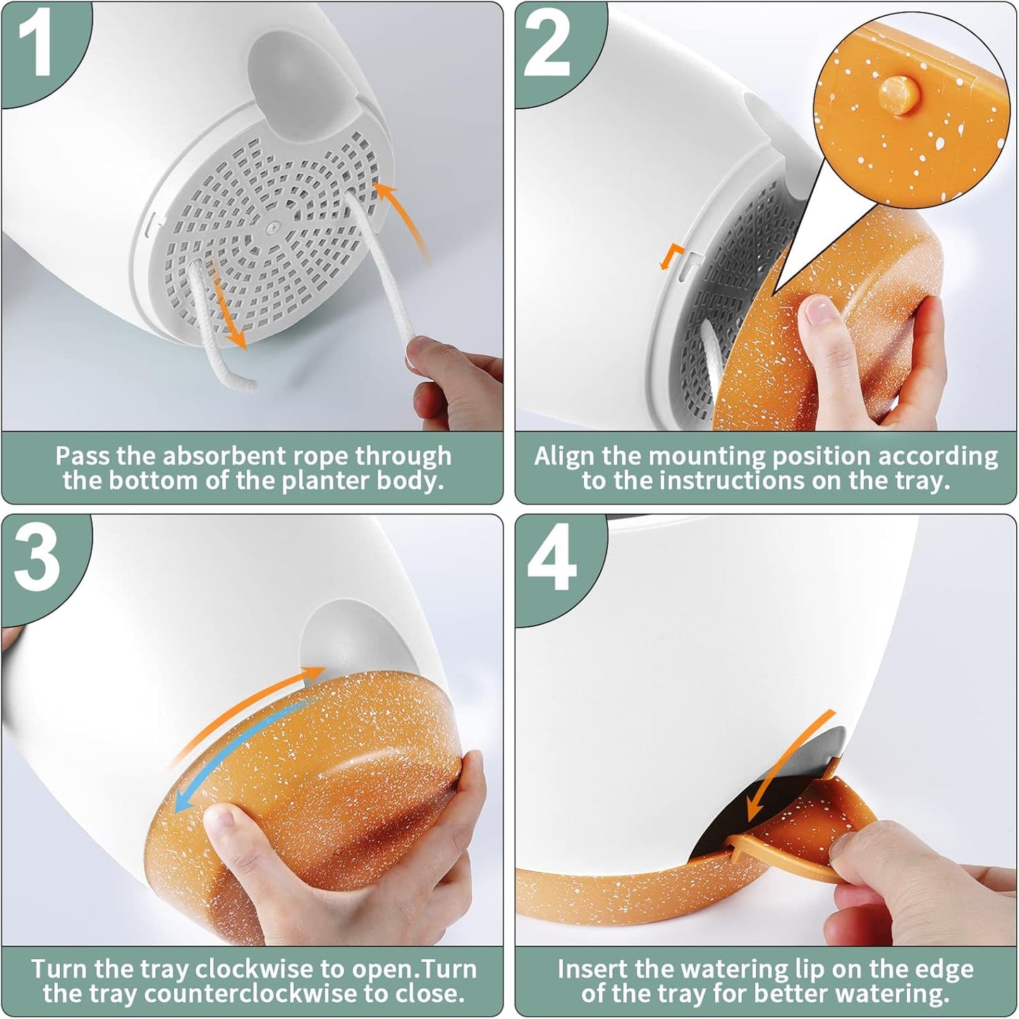 GARDIFE Plant Pots Set of 2 Pack 8 inch,Planters for Indoor Plants with Drainage Holes, Modern Decorative Flower Pots for All House Plants, Flowers, White