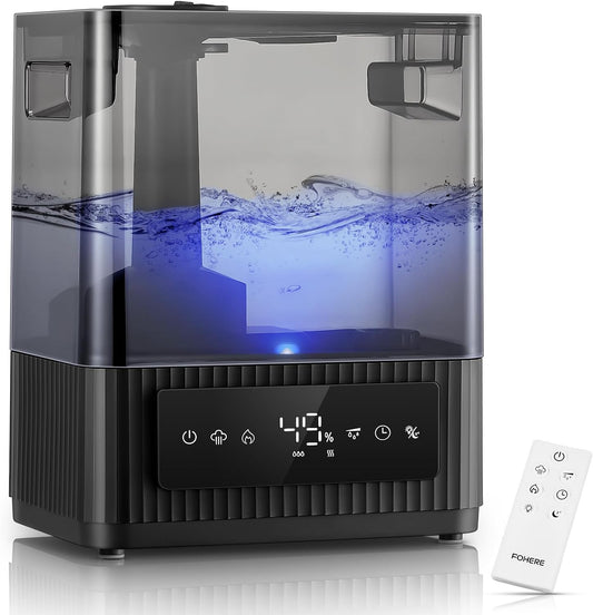 FOHERE Smart Humidifier for Bedroom, 6L Quiet Warm Cool Mist Humidifier with 60H Runtime, Aroma Diffuser, Sleep Mode, 12H Timer, Ultrasonic Top Fill Humidifiers for Home, Baby, Plants, Office