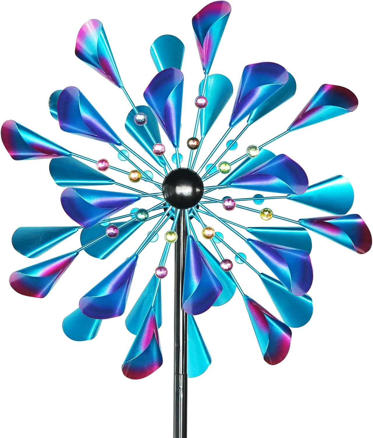 Decoroca Wind Spinner Choice for Families - 72in Large Outdoor Metal Wind Spinners - Pretty Outdoor Decor for Festival & Birthday Loves - 21" W x 72" H (Double Blades)