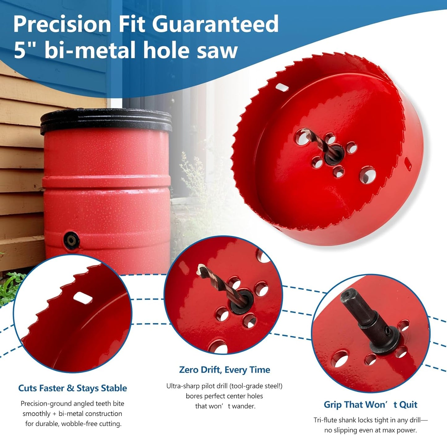 5" Rain Barrel Screen Filter with Hole Saw - Aluminum Mesh Cover DIY Kit for Rainwater Collection System (rain Barrel Diverter kit) (rain Barrel Diverter kit)