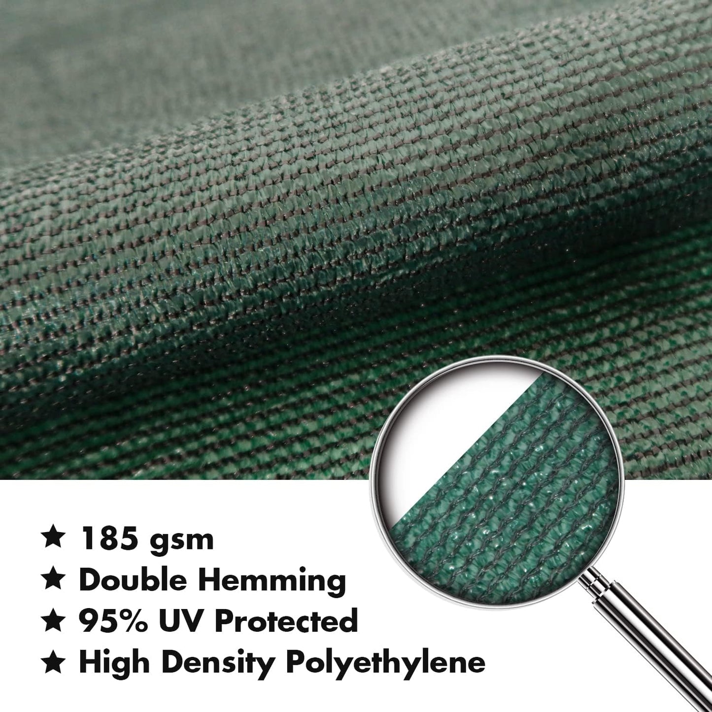 KANAGAWA 9'X10' Dark Green Custom Size Sun Shade Sail Rectangle UV Block Canopy Cover for Patio Backyard Lawn Garden Outdoor (Customized Available)