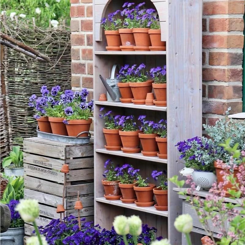 Fcacti 4.7 inch Middle Terra Cotta Plant Saucers, Round Pot Drip Trays,Durable Thicker Clay Plant Tray Flower Pot Saucers for Outdoors Indoors Flower Pots and Planters,Pack of 7