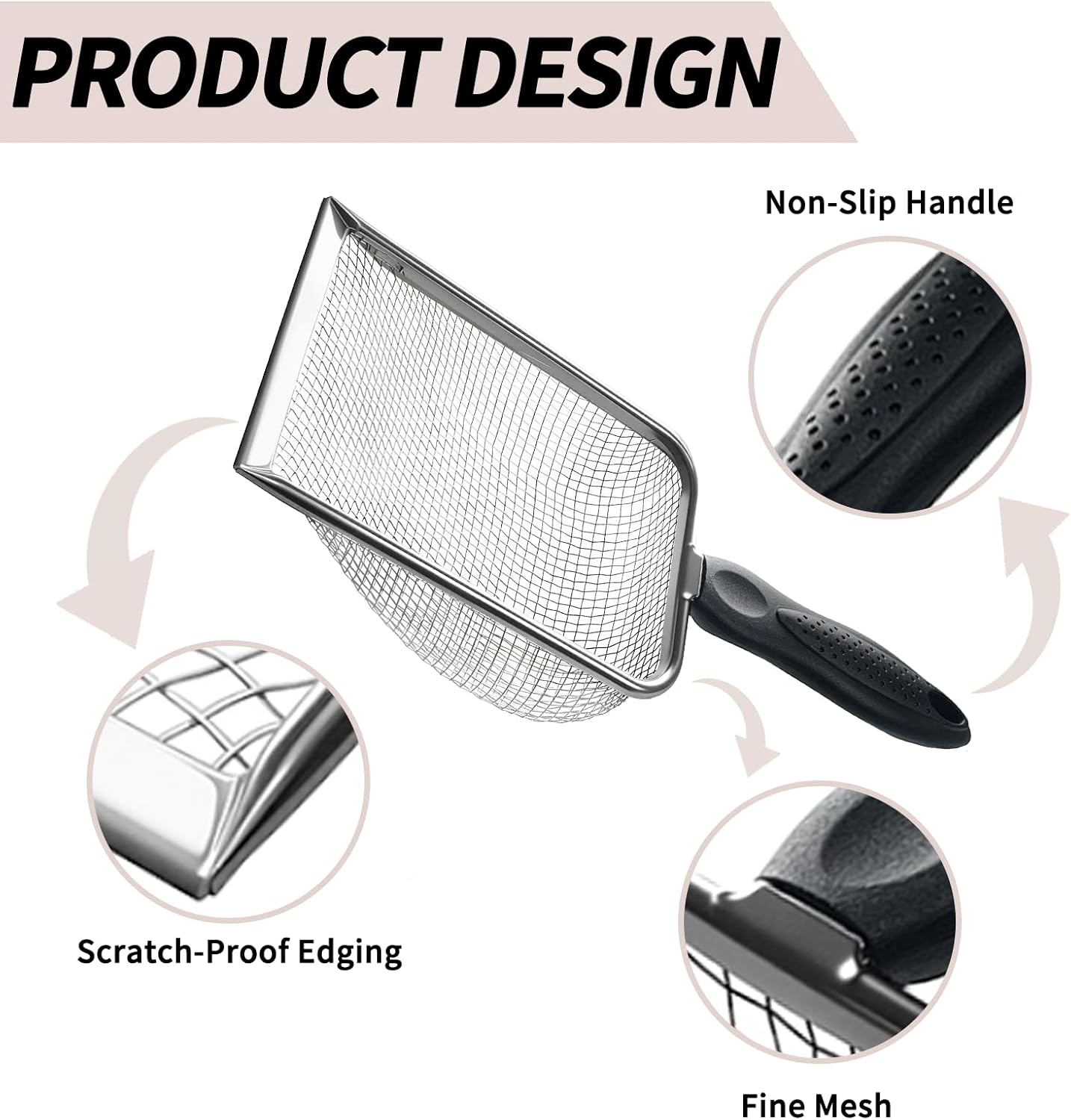 2 PCS 2-in-1 Gardening Soil Sifter Set with 3.8/5mm Mesh, Garden Sieve & Shovel Sifter Screen Potting Scoop for Sand, Dirt, Rock Compost, Stainless Steel & Ergonomic Handle