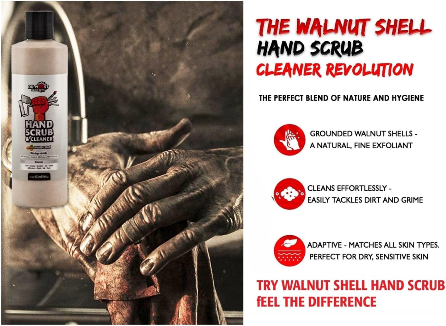 FIMCO 5302957 (ATV-DMS-12V-2RC) 2.2 cu ft ATV/UTV Dry Material Spreader with 2" Receiver Mount & Rain Cover Bundle with DU-Most Heavy-Duty Walnut Hand Scrub & Cleaner, 16 oz