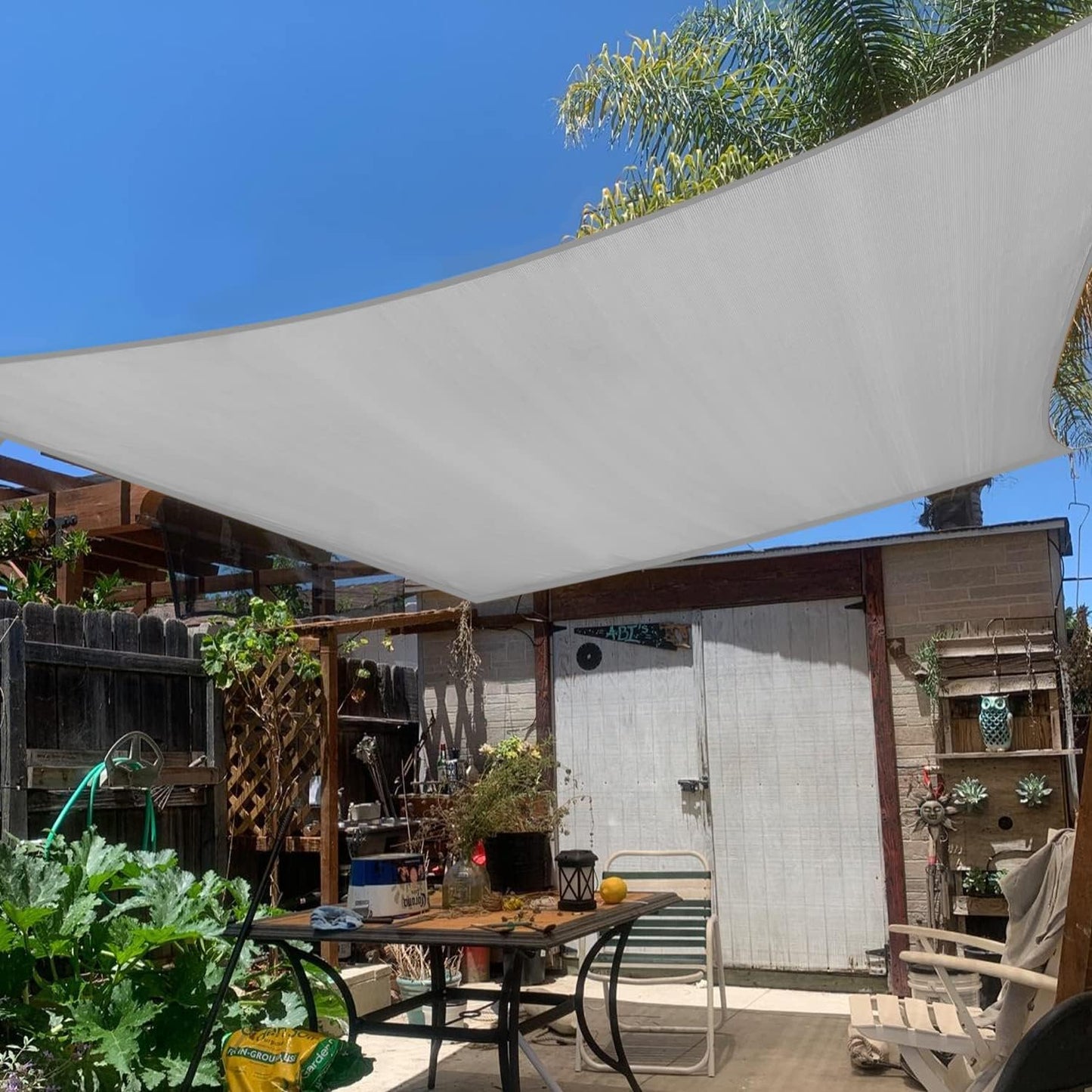 KANAGAWA Sun Shade Sail 7'x13' Gray Rectangle UV Block Canopy Awning Shelter Fabric Cloth Screen for Outdoor Patio Garden Backyard Activities