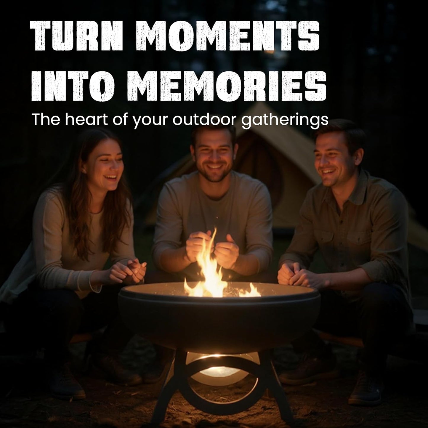 Liberty Fire Pit – Ohio Flame Wood Burning Outdoor Fire Pit - 24" Diameter with Standard Base (Made in USA)