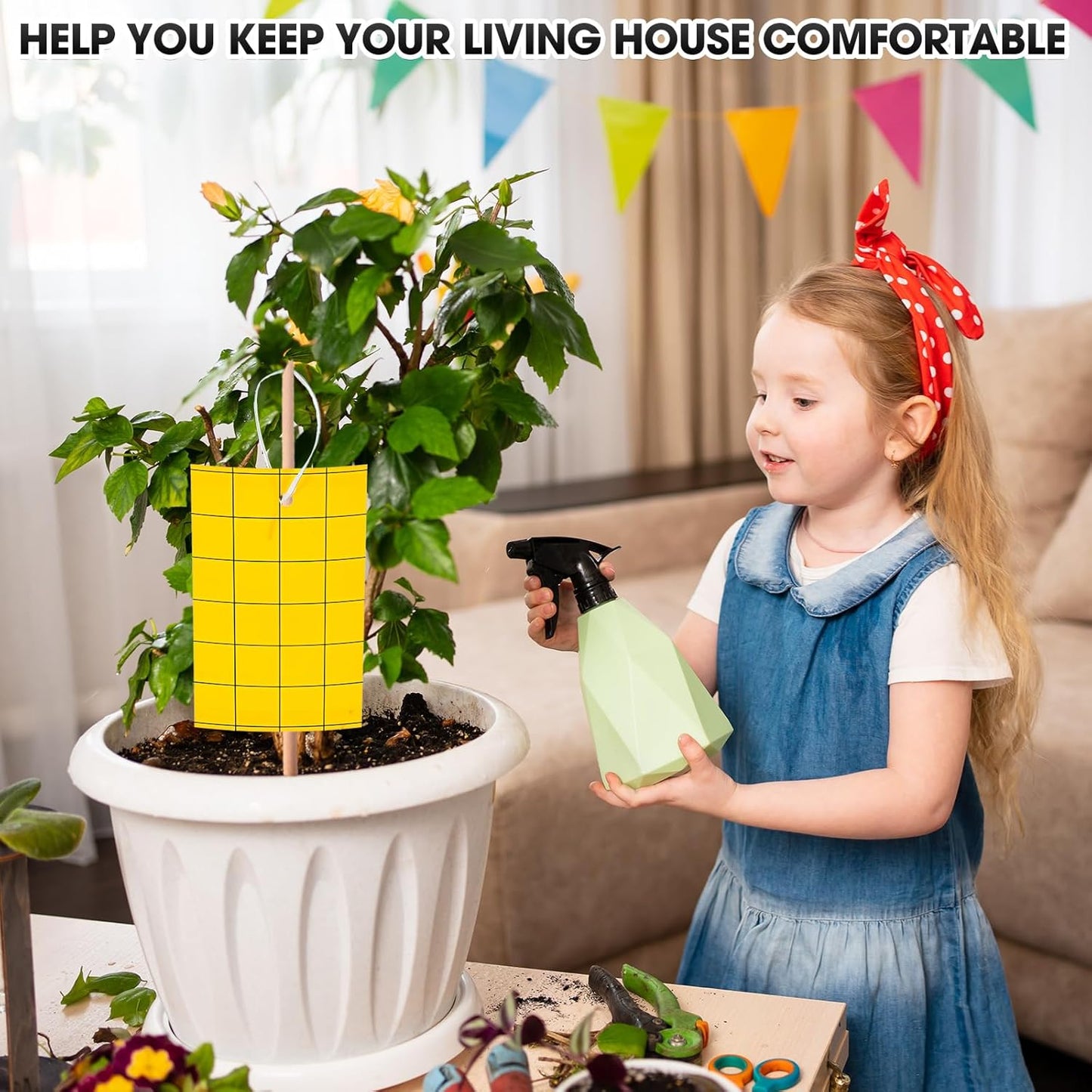 Qualirey 100 Pcs Yellow Sticky Trap for Gnats 3 x 5'' Dual Side Sticky Fruit Fly Trap with Tie Plant Sticky Trap for Flying Insect Fungus Bugs Flying Sticky Trap Sticky for Indoor Outdoor